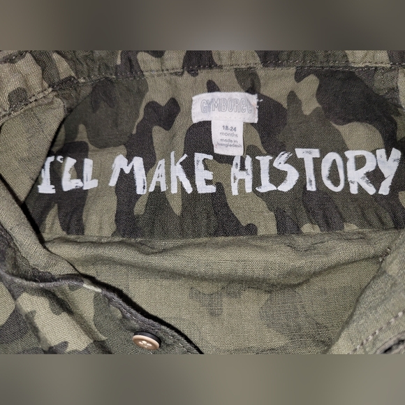 Vintage Gymboree Rising Stars Toddler Boys Button Down Cotton Camo Shirt 18-24 - Picture 5 of 6